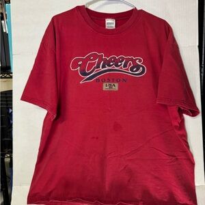 Cheers Boston USA Graphic T-Shirt Red Perrin Pro Weight Adult Size XL